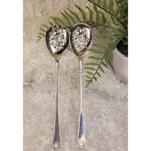 Vintage Sheffield, England, Silverplate Serving Set of 2 - Picture 11 of 12